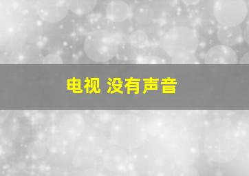 电视 没有声音